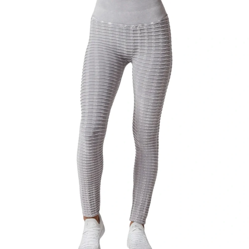 NUX leggings Pucker Up Small beige mid rise high compression yoga gym workout - Picture 6 of 6